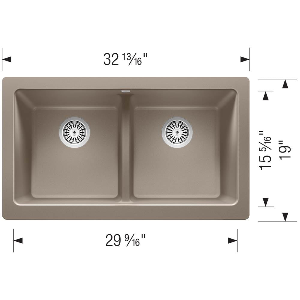 Vintera SILGRANIT 33'' Double Bowl Apron-Front Farmhouse Sink - Anthracite