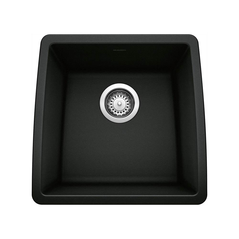 Blanco - Performa SILGRANIT 17'' Undermount Bar Sink - Coal Black - Coal Black