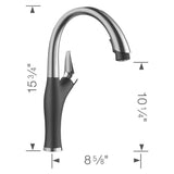 Artona Pull-Down Dual-Spray Kitchen Faucet - PVD Steel/Anthracite