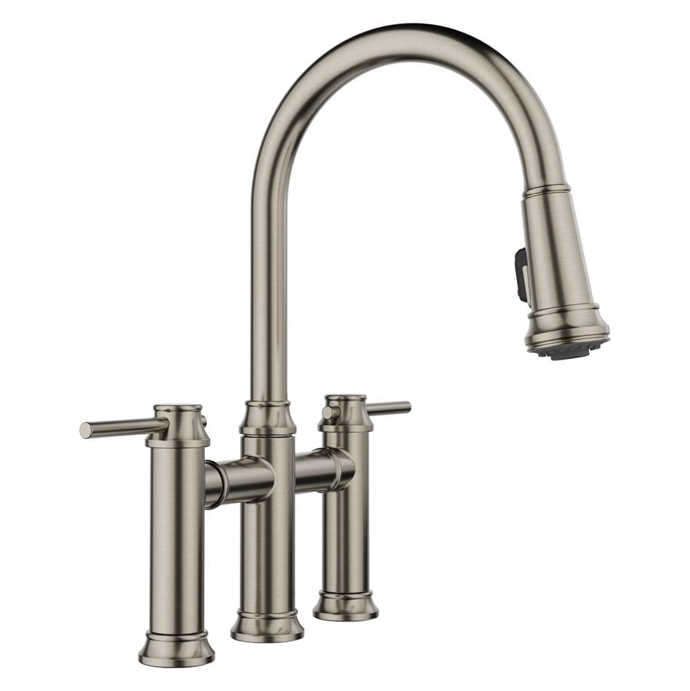 Blanco - Empressa Bridge Pull-Down 1.5 GPM - Satin Platinum - Satin Platinum