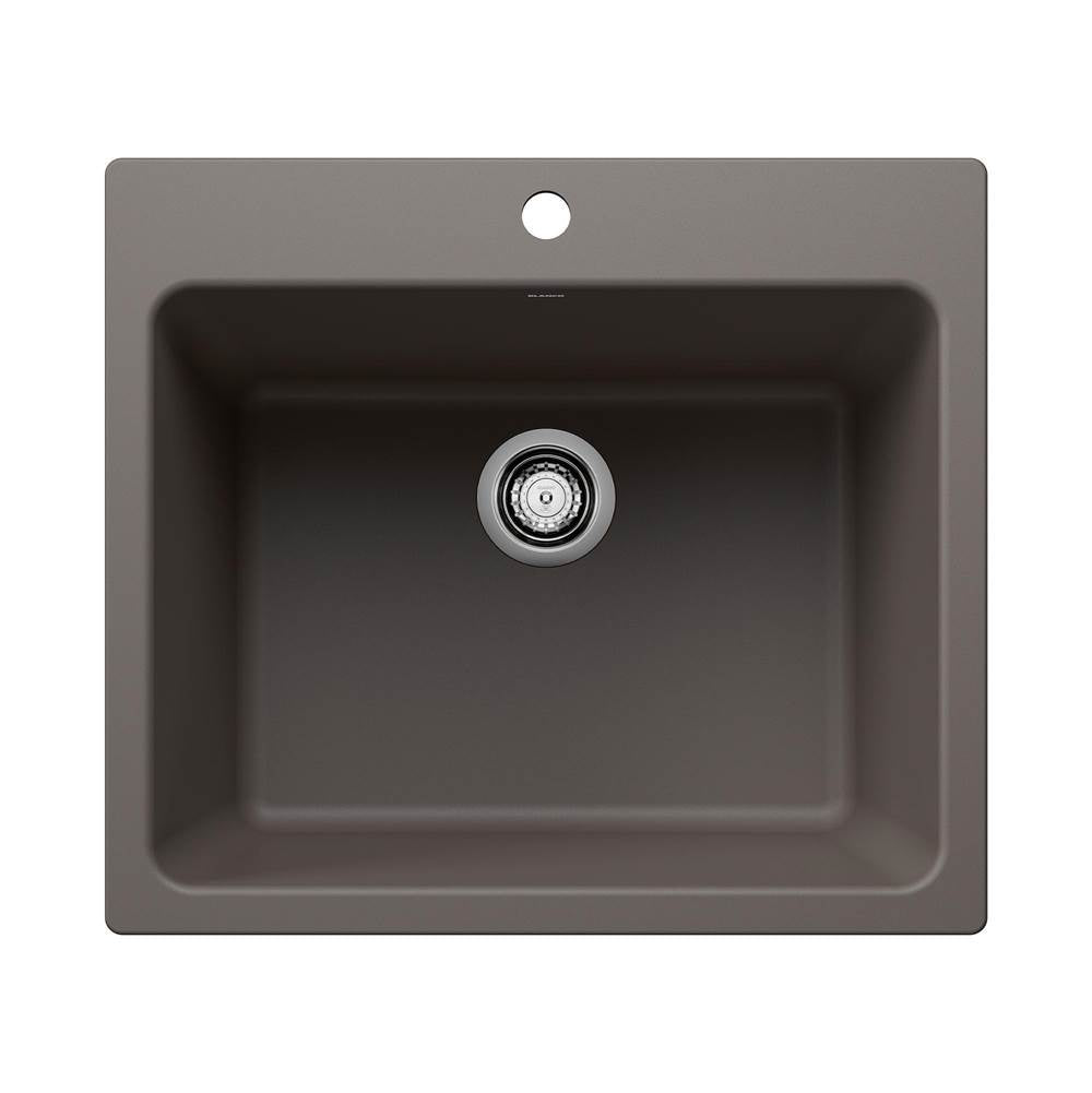 Blanco - Liven SILGRANIT 25'' Single Bowl Dual Mount Laundry Sink - Volcano Gray - Volcano Gray