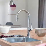 Urbena Pull-Down Dual-Spray Kitchen Faucet - Chrome