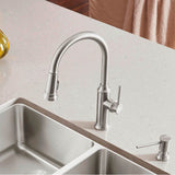 Empressa High Arc Pull-Down Dual-Spray Kitchen Faucet - PVD Steel