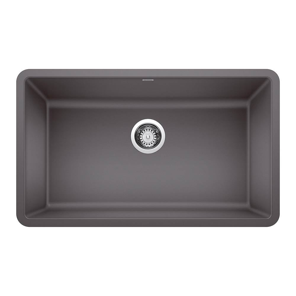 Blanco - Precis SILGRANIT 30'' Single Bowl Undermount Kitchen Sink - Cinder - Cinder