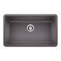 Blanco - Precis SILGRANIT 30'' Single Bowl Undermount Kitchen Sink - Cinder - Cinder