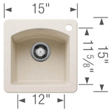 Diamond SILGRANIT 15'' Dual Mount Bar Sink - Cafe
