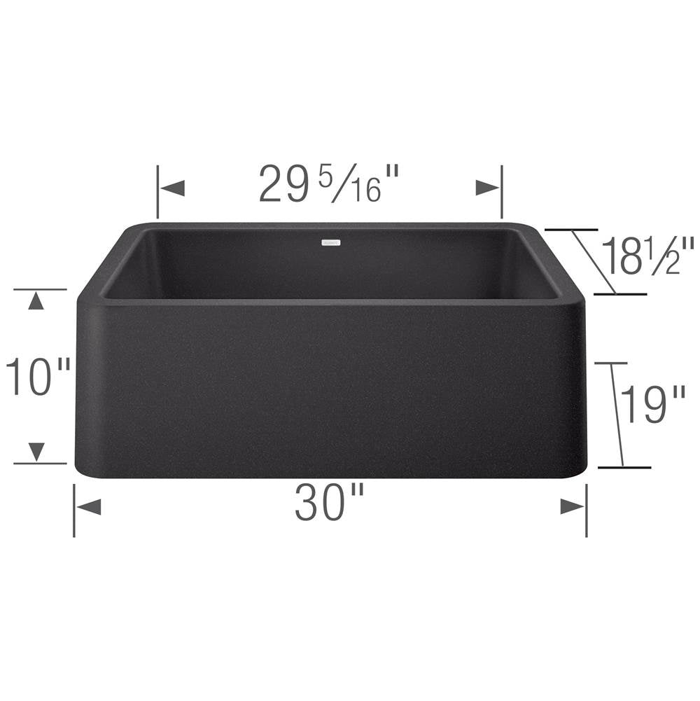 Ikon SILGRANIT 30'' Single Bowl Apron-Front Farmhouse Sink - Anthracite