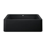Blanco - Ikon SILGRANIT 33'' Single Bowl Apron-Front Farmhouse Sink - Coal Black - Coal Black