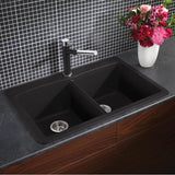 Diamond SILGRANIT 33'' 50/50 Double Bowl Dual Mount Kitchen Sink - Cafe