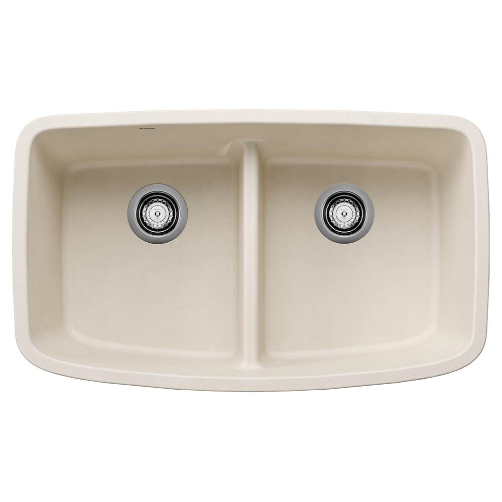 Blanco - Valea SILGRANIT 32'' 50/50 Double Bowl Undermount Kitchen Sink with Low Divide - Soft White - Soft White