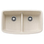 Blanco - Valea SILGRANIT 32'' 50/50 Double Bowl Undermount Kitchen Sink with Low Divide - Soft White - Soft White