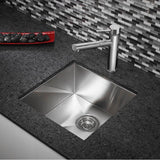 Quatrus R0 17'' Stainless Steel Undermount Bar Sink
