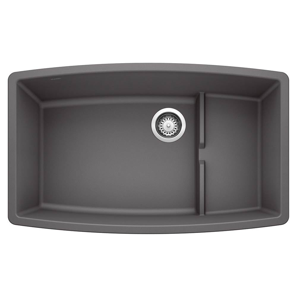 Blanco - Performa Cascade SILGRANIT 32'' Single Bowl Undermount Kitchen Sink with Colander - Cinder - Cinder