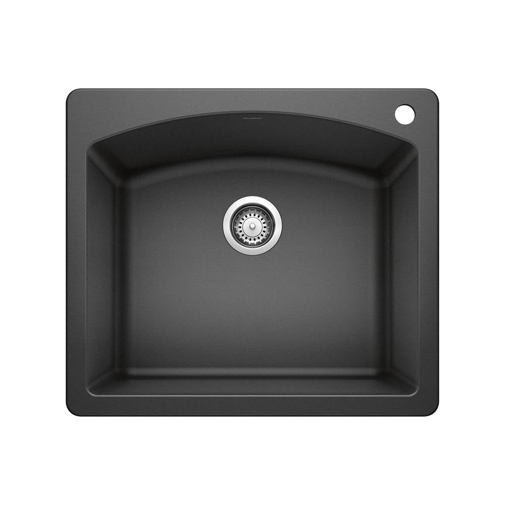 Blanco - Diamond SILGRANIT 25'' Single Bowl Dual Mount Kitchen Sink - Anthracite - Anthracite