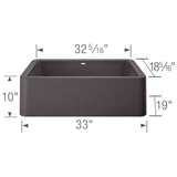 Ikon SILGRANIT 33'' Single Bowl Apron-Front Farmhouse Sink - Anthracite