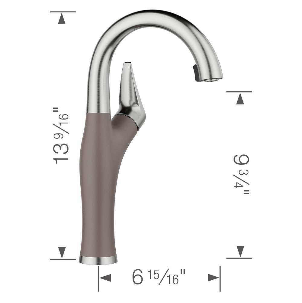 Artona Pull-Down Dual-Spray Bar Faucet - PVD Steel/Soft White