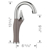 Artona Pull-Down Dual-Spray Bar Faucet - PVD Steel/Soft White