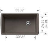 Diamond SILGRANIT 33'' Super Single Undermount Kitchen Sink - Soft White