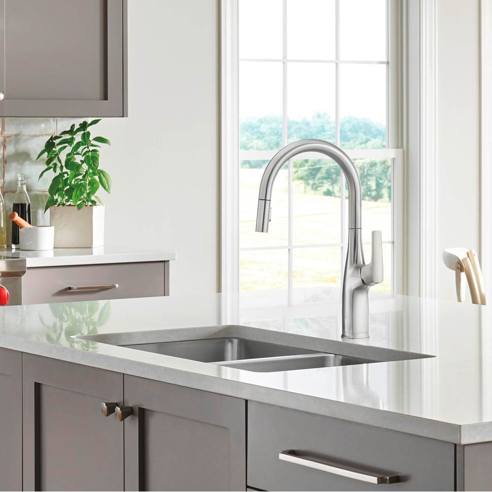 Rivana High-Arc Pull-Down Dual-Spray Kitchen Faucet - Chrome