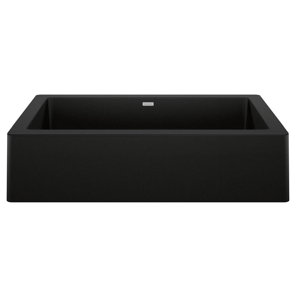 Blanco - Vintera SILGRANIT 30'' Single Bowl Apron-Front Farmhouse Sink - Coal Black - Coal Black