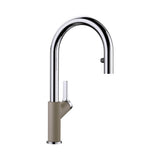 Blanco - Urbena Pull-Down Dual-Spray Kitchen Faucet - Chrome/Truffle - Chrome With Truffle