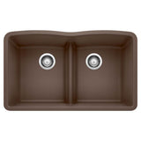 Blanco - Diamond SILGRANIT 32'' 50/50 Double Bowl Undermount Kitchen Sink with Low Divide - Cafe - Cafe