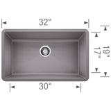 Precis SILGRANIT 32'' Super Single Undermount Kitchen Sink - Cafe