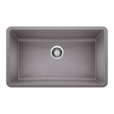 Blanco - Precis SILGRANIT 32'' Super Single Undermount Kitchen Sink - Metallic Gray - Metallic Gray