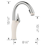 Artona Pull-Down Dual-Spray Kitchen Faucet - PVD Steel/Volcano Gray