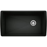 Blanco - Diamond SILGRANIT 33'' Super Single Undermount Kitchen Sink - Coal Black - Coal Black