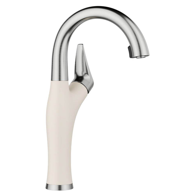 Blanco - Artona Pull-Down Dual-Spray Bar Faucet - PVD Steel/Soft White - Pvd Steel With Soft White