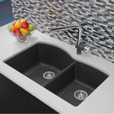Diamond SILGRANIT 32'' 60/40 Double Bowl Undermount Kitchen Sink - Cafe