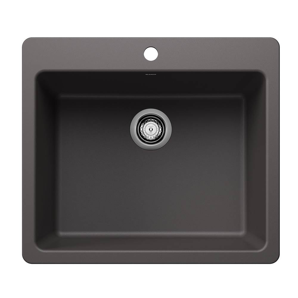 Blanco - Liven SILGRANIT 25'' Single Bowl Dual Mount Kitchen Sink - Cinder - Cinder