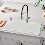 Diamond SILGRANIT 33'' 60/40 Double Bowl Dual Mount Kitchen Sink - Cafe