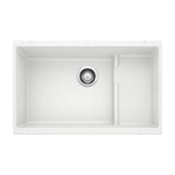 Blanco - Precis Cascade SILGRANIT 29'' Single Bowl Undermount Kitchen Sink with Colander - White - White