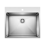 Blanco - Quatrus R15 25'' Single Bowl Dual Mount Stainless Steel Laundry Sink - Satin Polish