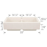 Vintera SILGRANIT 33'' Double Bowl Apron-Front Farmhouse Sink - Soft White