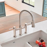 Empressa Pull-Down Dual-Spray Bridge Faucet - Chrome