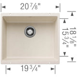 Precis SILGRANIT 21'' Single Bowl Undermount Kitchen Sink - Soft White