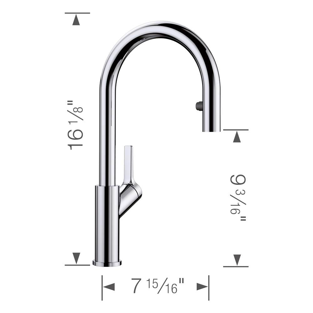Urbena Pull-Down Dual-Spray Kitchen Faucet - Chrome