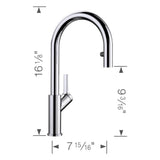 Urbena Pull-Down Dual-Spray Kitchen Faucet - Chrome