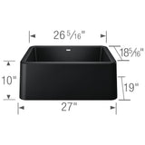 Ikon SILGRANIT 27'' Single Bowl Apron-Front Farmhouse Sink - Anthracite