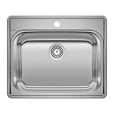 Blanco - Essential 25'' Single Bowl Drop-In Stainless Steel Laundry Sink - 1 Hole - Brushed