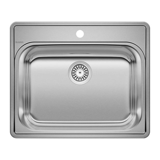 Blanco - Essential 25'' Single Bowl Drop-In Stainless Steel Laundry Sink - 1 Hole - Brushed