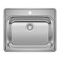 Blanco - Essential 25'' Single Bowl Drop-In Stainless Steel Laundry Sink - 1 Hole - Brushed