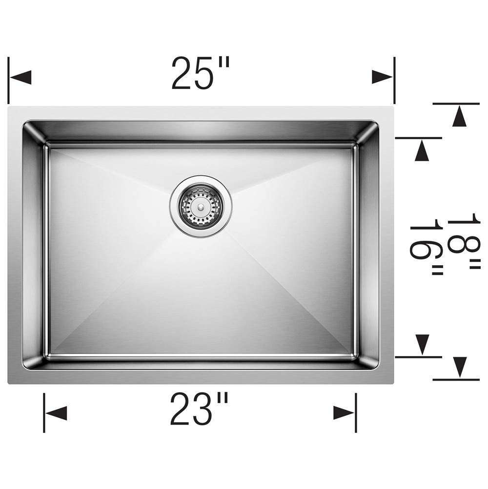 Cuvee R15 25'' Single Bowl Undermount Stainless Steel Kitchen Sink