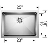 Cuvee R15 25'' Single Bowl Undermount Stainless Steel Kitchen Sink