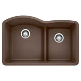 Blanco - Diamond SILGRANIT 32'' 60/40 Double Bowl Undermount Kitchen Sink with Low Divide - Cafe - Cafe