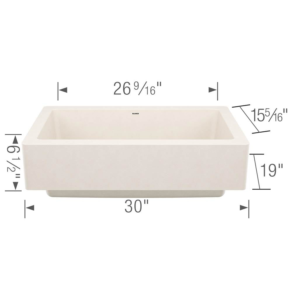 Vintera SILGRANIT 30'' Single Bowl Apron-Front Farmhouse Sink - Soft White