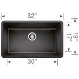 Precis SILGRANIT 32'' Super Single Undermount Kitchen Sink - Cafe